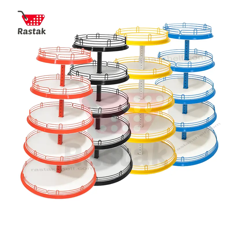 استند گرد کیکی 5 طبقه فلزی رستاک