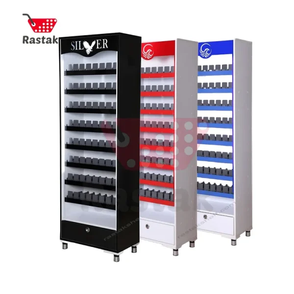 استند سیگار ایستاده 64 باکس چراغ دار تک کشو